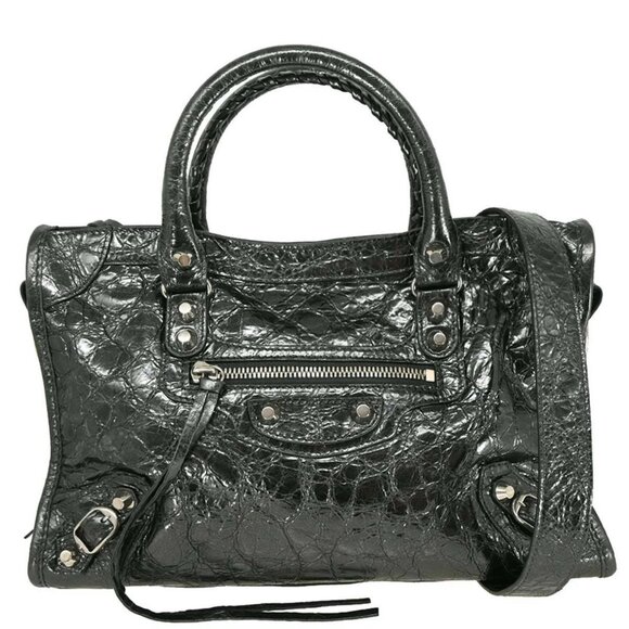 Balenciaga Handbags - Balenciaga Silver Calfskin City Small Handbag